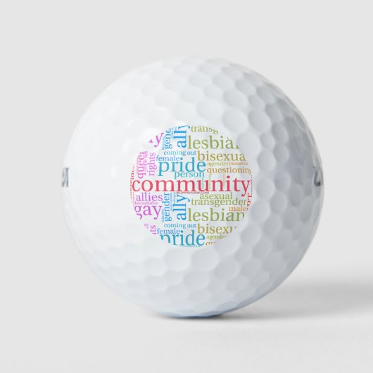 Balles De Golf Cloud de mot communautaire LGBTQ+ SlipperyJoe (Devant)