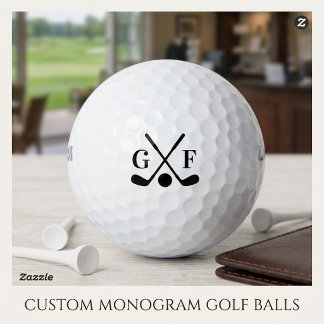 Balles De Golf Clubs de golf croisés monogramme personnalisé Golf