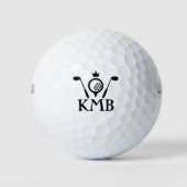 Balles De Golf Clubs de golf monogrammes et logo de la Couronne s (Devant)