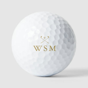 Balles De Golf Clubs de golf personnalisés avec monogramme doré