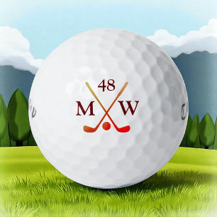 Balles De Golf Clubs de golf rouges personnalisés à 2 initiales e