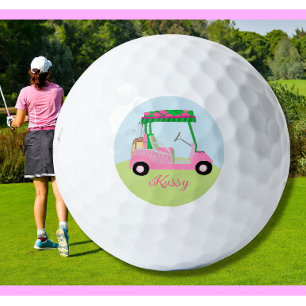 Balles De Golf Clubs de golf sur mesure personnalisés rose Nom