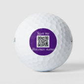 Balles De Golf Code QR Business Logo Professionnel Purple Moderne (Devant)