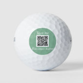 Balles De Golf Code QR Logo Professionnel Sage Green (Devant)