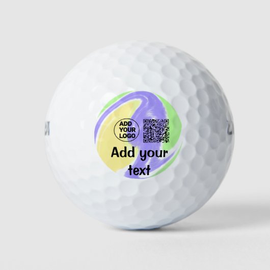 Balles De Golf Code QR minimal simple ajouter un logo nom de code (Devant)