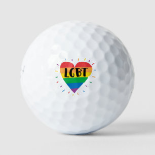 Balles De Golf Coeur arc-en-ciel LGBT