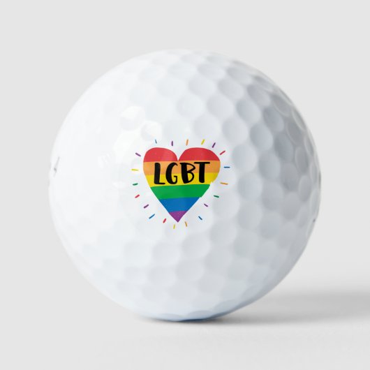 Balles De Golf Coeur arc-en-ciel LGBT (Devant)
