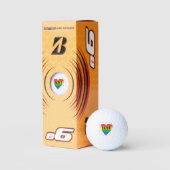 Balles De Golf Coeur arc-en-ciel LGBT (Emballage)