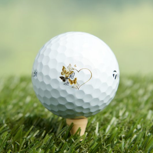 Balles De Golf Coeur aux papillons d'or (T-shirt Insitu)