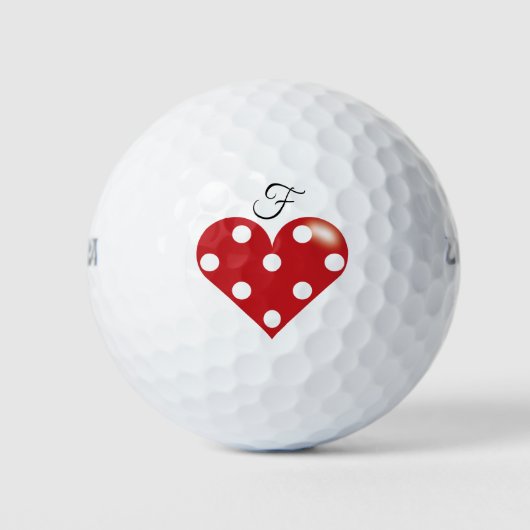 Balles De Golf Coeur avec Pois (Devant)