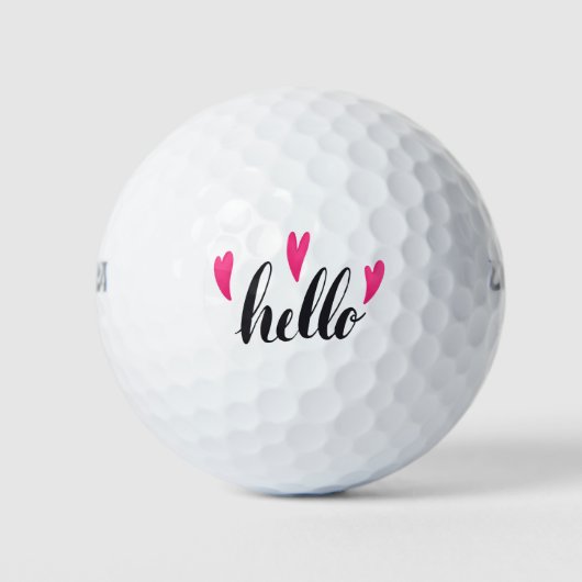 Balles De Golf Coeur d'amour Bonjour (Devant)