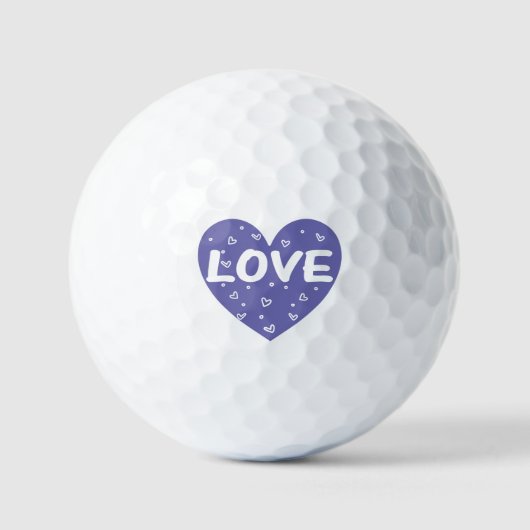 Balles De Golf Cœur d'amour violet (Recto)