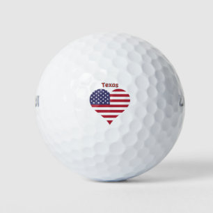 Balles De Golf Cœur de drapeau américain du Texas