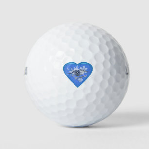 Balles De Golf Coeur floral mystique de l'oeil