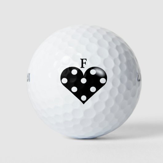 Balles De Golf Coeur noir avec Pois (Devant)