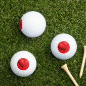 Balles De Golf Coeur rouge 3-D brillant (Herbe in situ)