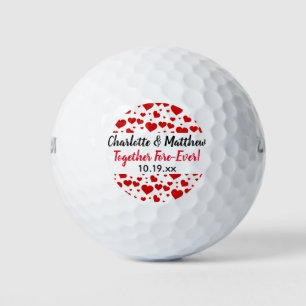 Balles De Golf Coeurs Aimer Rouge Noir Typographie Mignonne Favor