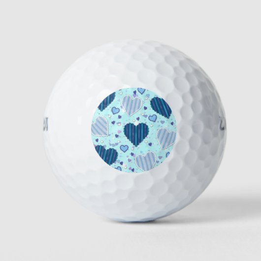 Balles De Golf Coeurs bleu et violet (Devant)