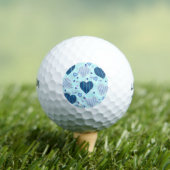 Balles De Golf Coeurs bleu et violet (T-shirt Insitu)