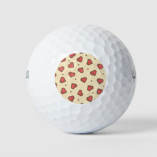 Balles De Golf Coeurs d'amour rouges (Devant)