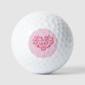 Balles De Golf Cœurs rouges et roses (Recto)