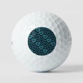 Balles De Golf Coeurs turquoises (Recto)