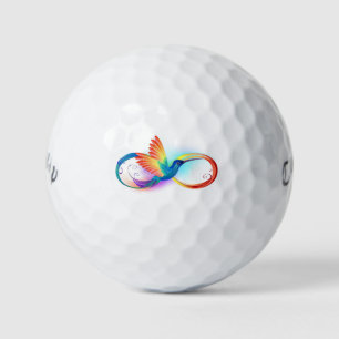 Balles De Golf Colibri arc-en-ciel avec symbole d'infini