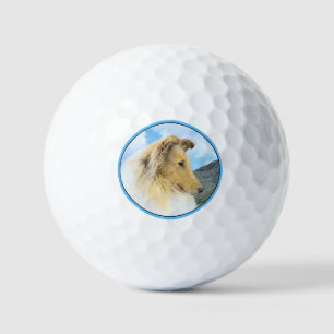 Balles De Golf Collie en Montagne (Rough) Peinture - Chien Art