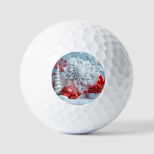 Balles De Golf Composition Fleur d'Hiver (Recto)