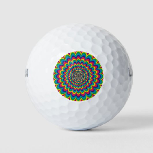 Balles De Golf Conception abstraite de l'arc-en-ciel psychédéliqu (Devant)