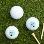 Balles De Golf Conception Art Déco Bleu Clair (Herbe in situ)