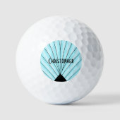 Balles De Golf Conception Art Déco Bleu Clair (Recto)