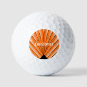 Balles De Golf Conception Art Déco Orange (Recto)