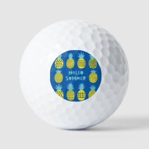 Balles De Golf Conception de carte Vintage ananas amusante