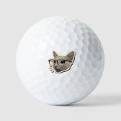 Balles De Golf "Conception de chat intelligent avec des lunettes (Recto)