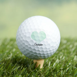 Balles De Golf Conception de cœur en menthe poivrée personnalisée