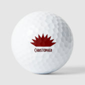 Balles De Golf Conception de couronne Art Déco rouge (Recto)
