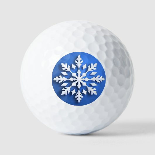 Balles De Golf Conception de flocon de neige blanc détaillé (Recto)