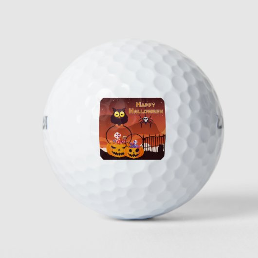 Balles De Golf Conception de Halloween très mignonne et heureuse (Devant)