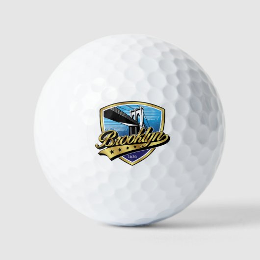 Balles De Golf Conception de logo Brooklyn Gold Swoosh (Recto)