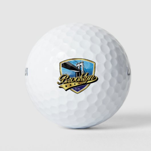 Balles De Golf Conception de logo Brooklyn Gold Swoosh (Devant)