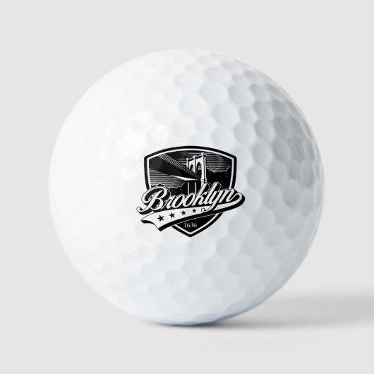 Balles De Golf Conception de logo de bouclier de Brooklyn (Recto)