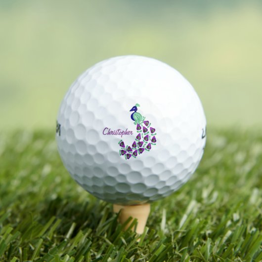 Balles De Golf Conception de paon (T-shirt Insitu)