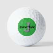 Balles De Golf Conception d'initiale de monogramme vert personnal (Recto)