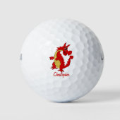 Balles De Golf Conception Dragon Rouge (Devant)