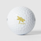 Balles De Golf Conception Libellule Dorée (Devant)