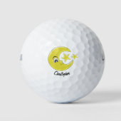 Balles De Golf Conception Lune Et Étoiles (Devant)