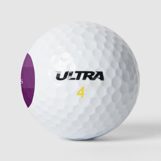 Balles De Golf Conception moderne et classique violet Nom personn (Logo)