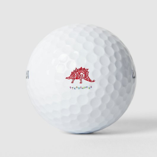 Balles De Golf Conception originale de style tribal Stégosaure av (Devant)