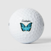 Balles De Golf Conception Papillon Bleu (Devant)